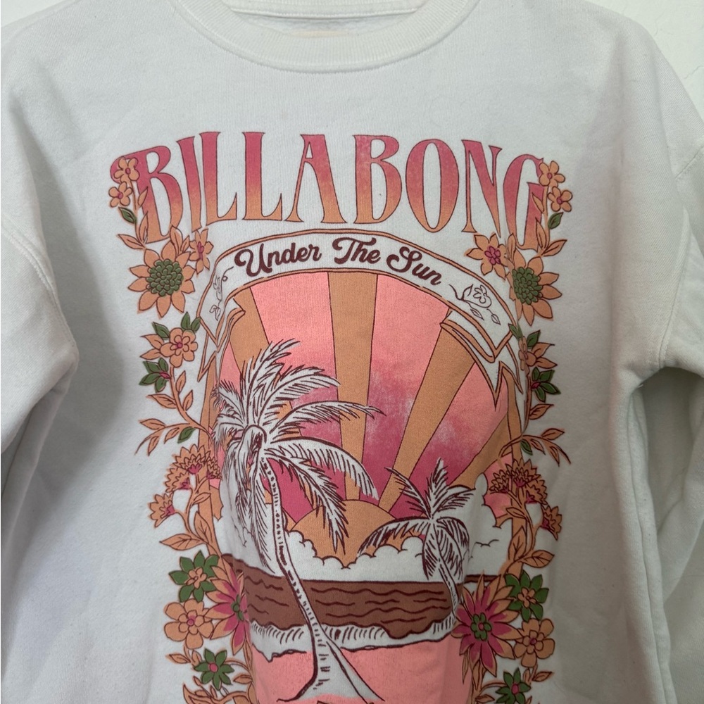 Billabong Cream and Pink Graphic Sweatshirt - Picture 2 of 6